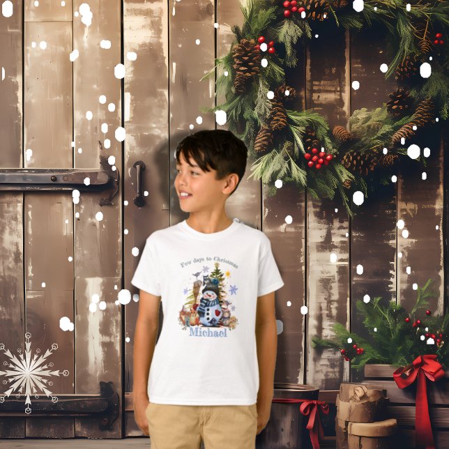Camiseta T-Shirt branco - Caracteres de Natal Bonitos (Cute Christmas Characters white T-Shirt)