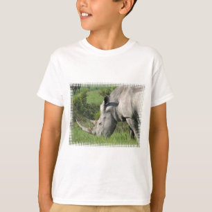 Camiseta T-shirt branco da juventude do rinoceronte