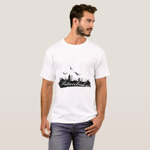 Camiseta T-shirt branco da ponte de Istambul Bosphorus para
