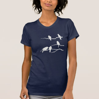 Camiseta T-shirt branco da silhueta do pássaro