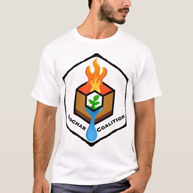 Camiseta T-Shirt branco de carvão de extinção (Frente)