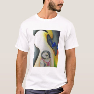 Camiseta T-shirt branco de pintura do pinguim Groovy