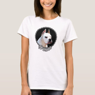 Camiseta T-shirt branco do cão do pugilista