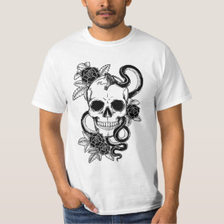 Camiseta T-shirt branco do crânio