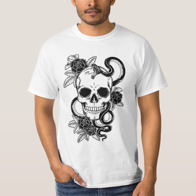Camiseta T-shirt branco do crânio (Frente)