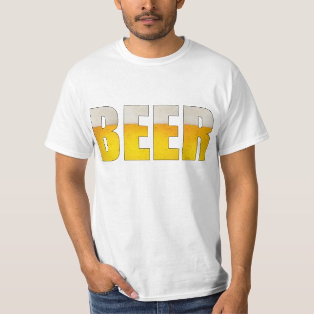 Camiseta T-shirt branco do valor da cerveja (Frente)