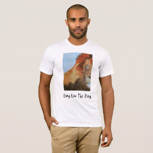 Camiseta T-shirt branco dos homens com design do leão