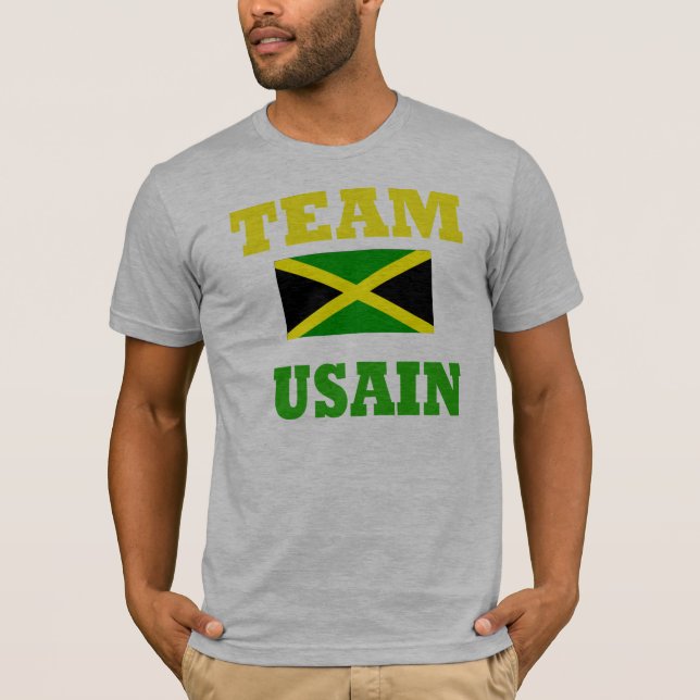Camiseta t-shirt branco dos homens do parafuso do usain - (Frente)