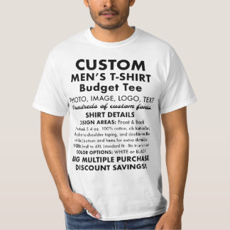 Camiseta T-Shirt Branco Personalizado de Orçamento Masculin