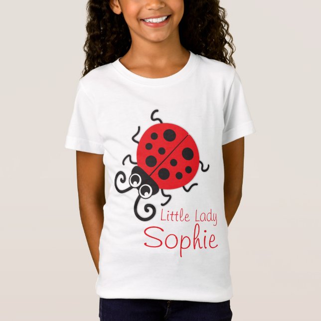 Camiseta T-shirt branco vermelho do nome bonito das meninas (Frente)