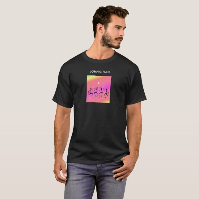 Camiseta T-Shirt Bright Rainbow Celebration Dance (Frente Completa)
