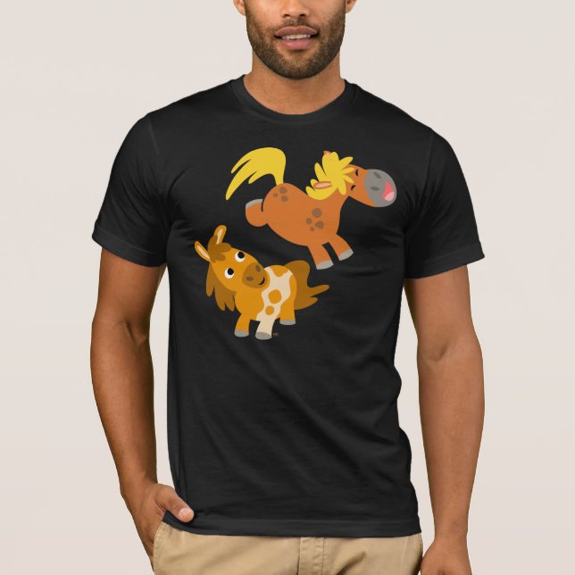 Camiseta T-shirt brincalhão dos pôneis dos desenhos (Frente)