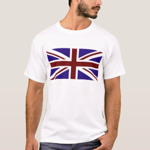 Camiseta T-shirt BRITÂNICO branco e azul vermelho da