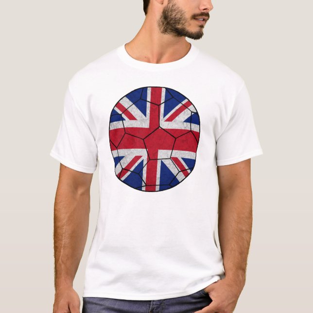 Camiseta T-shirt BRITÂNICO da bola de futebol (Frente)