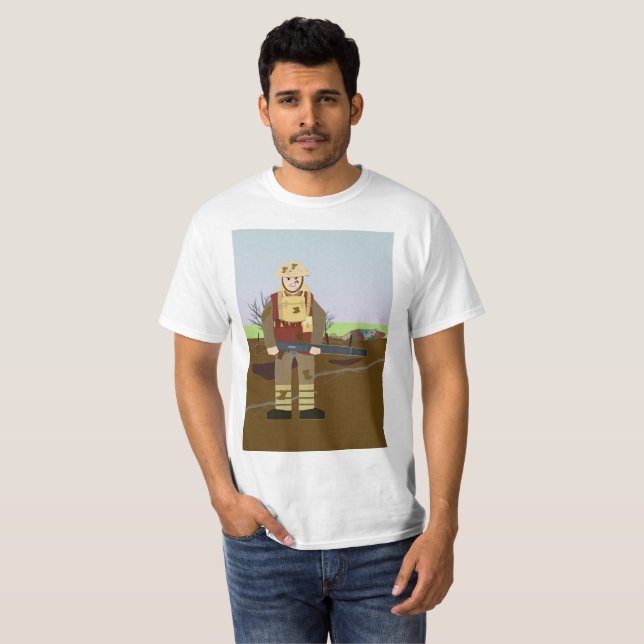 Camiseta T-shirt britânico do artilheiro de 2# Lewis (Frente Completa)