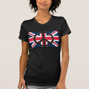 Camiseta T-shirt britânico dos crânios da paz