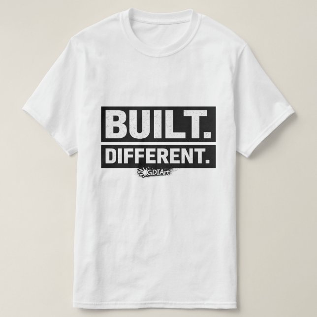 Camiseta T-Shirt - BUILT DIFFERENT (Frente do Design)