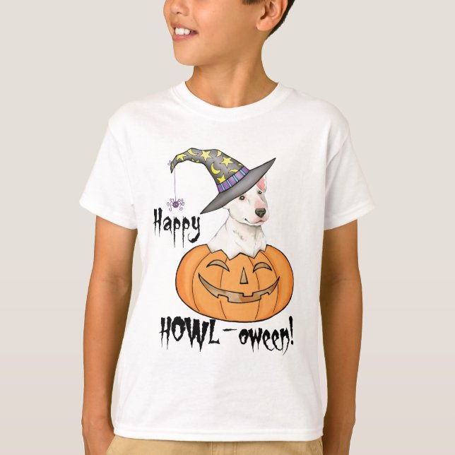 Camiseta T-Shirt Bull Terrier Halloween (Frente)