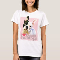 T-Shirt Bulldog Francês - I Heart French Bulldog
