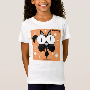 Camiseta T-shirt cabido Bella da boneca das meninas do gato