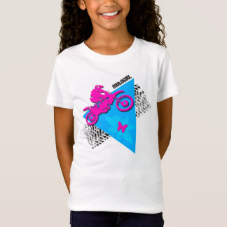 Camiseta T-shirt cabido da boneca da menina de MotoGirl