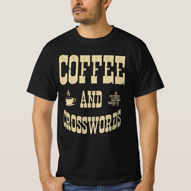 Camiseta T-Shirt Café E Palavras Cruzadas (Frente)