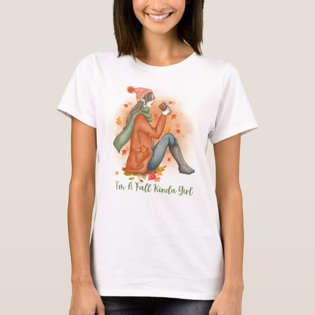 Camiseta T-Shirt Call / Autumn Design / A Fall-Kind Girl (Frente)