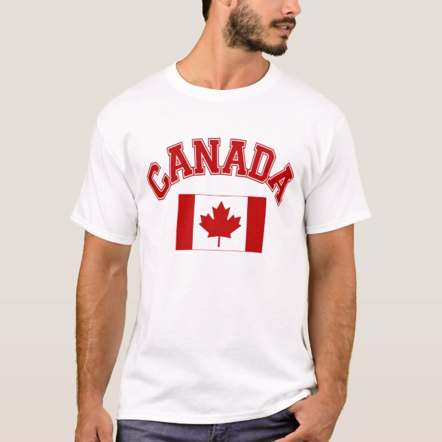 Camiseta T-shirt canadense da bandeira (Frente)