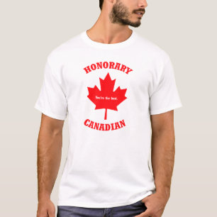 Camiseta T-shirt canadense honorário do presente da folha