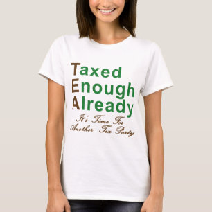 Camiseta T-shirt, canecas e botões do tea party 2009!
