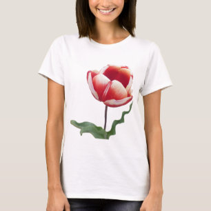 Camiseta T-Shirt Canvas da Bella Tulip Vermelha e Branca