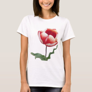 Camiseta T-Shirt Canvas da Bella Tulip Vermelha e Branca