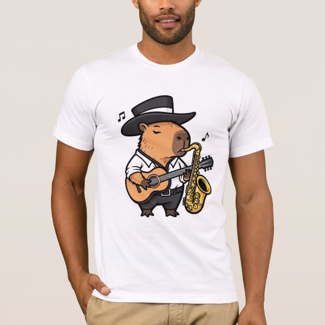 Camiseta  T-Shirt – Capybara Music Mood (Frente)
