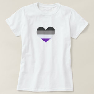 Camiseta T-Shirt Cardíaco do Orgulho Ace/Asexual