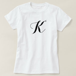 Camiseta T-shirt Carta K, Uniforme do Logotipo K,Na moda Co
