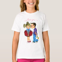 T-Shirt Casal Bonita com Texto - Eu Te Amo