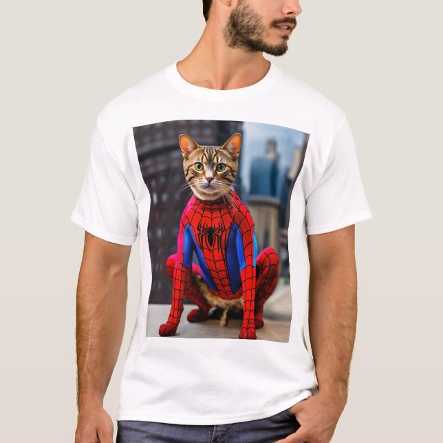 Camiseta T-Shirt Cat branco Impresso (Frente)