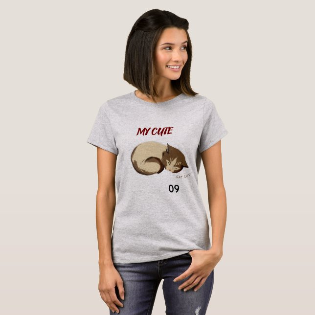 CAMISETA T-SHIRT CAT CUTE (Frente Completa)