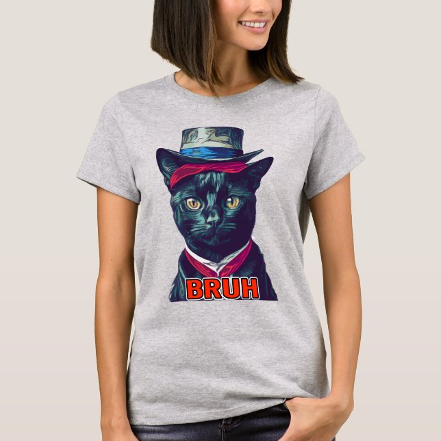 Camiseta T-Shirt CAT & HAT BRUH (Frente)