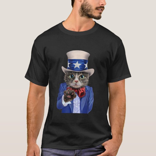 Camiseta T Shirt Cat Impersonagem Tio Sam Junta-se ao Rec d (Frente)