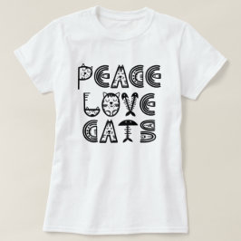 Camiseta T-Shirt Cats de Paz e Amor