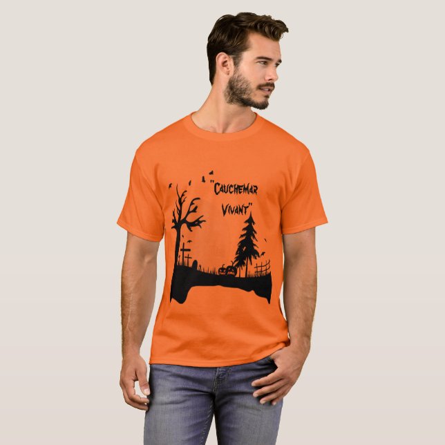 Camiseta T-shirt "Cauchemar Vivant" – Style horreur (Frente Completa)