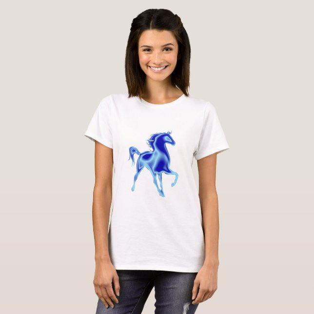 Camiseta T-Shirt Cavalo Azul (Frente Completa)