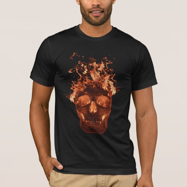 Camiseta T-Shirt Caveira Laranja (Frente)