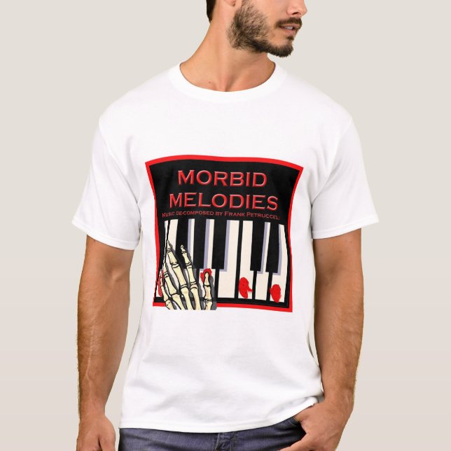 Camiseta T-shirt CD do logotipo das melodias mórbidos (Frente)