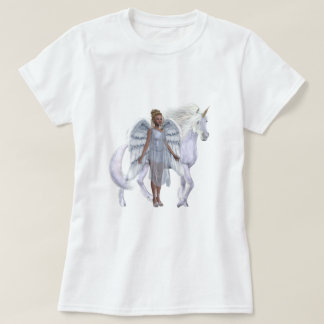Camiseta T-shirt celestial do anjo e do unicórnio