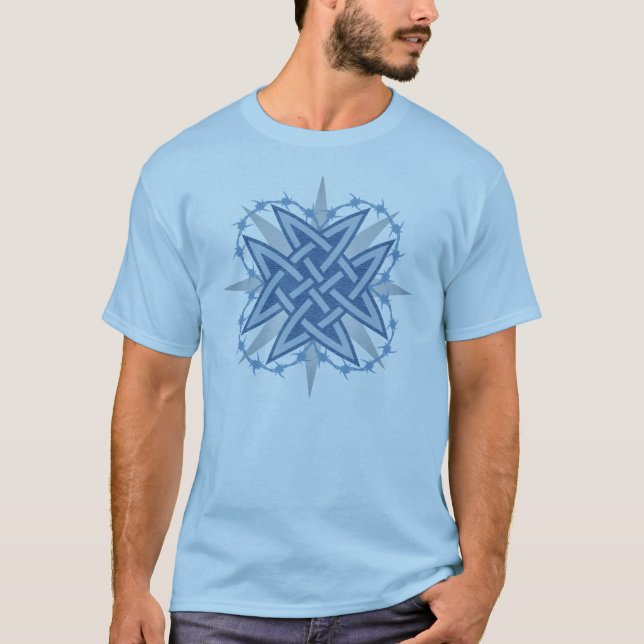 Camiseta T-shirt celta azul do "Weave" (Frente)