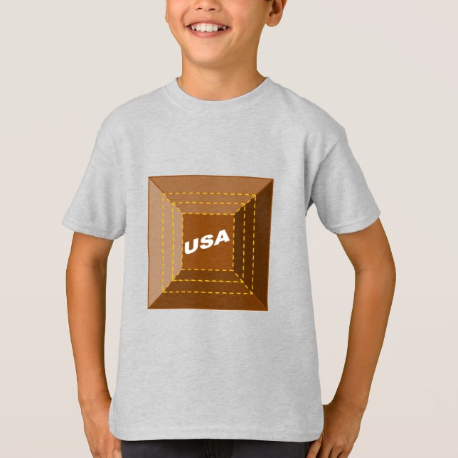 Camiseta T-shirt cendre Enfants  CHOCOLAT  USA (Frente)