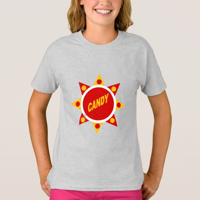 Camiseta T-shirt cendre filles   CANDY (Frente)
