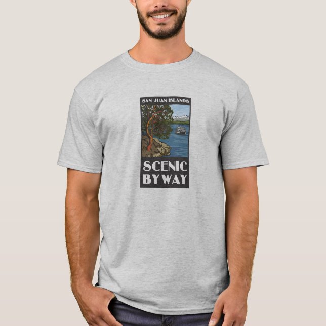 Camiseta T-shirt cénico do Byway das ilhas de San Juan (Frente)